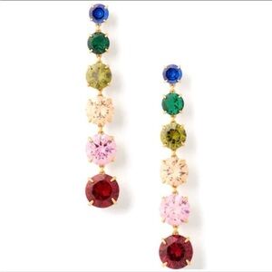 Kate spade elegant colorful stones long drop earrings